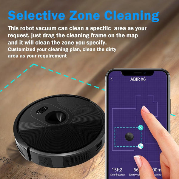 ABIR X6 Robot Vacuum Cleaner, Visual Navigation,APP Virtual Barrier,Breakpoint Continuous Cleaning,Draw Cleaning Area On Map - carbinjoy