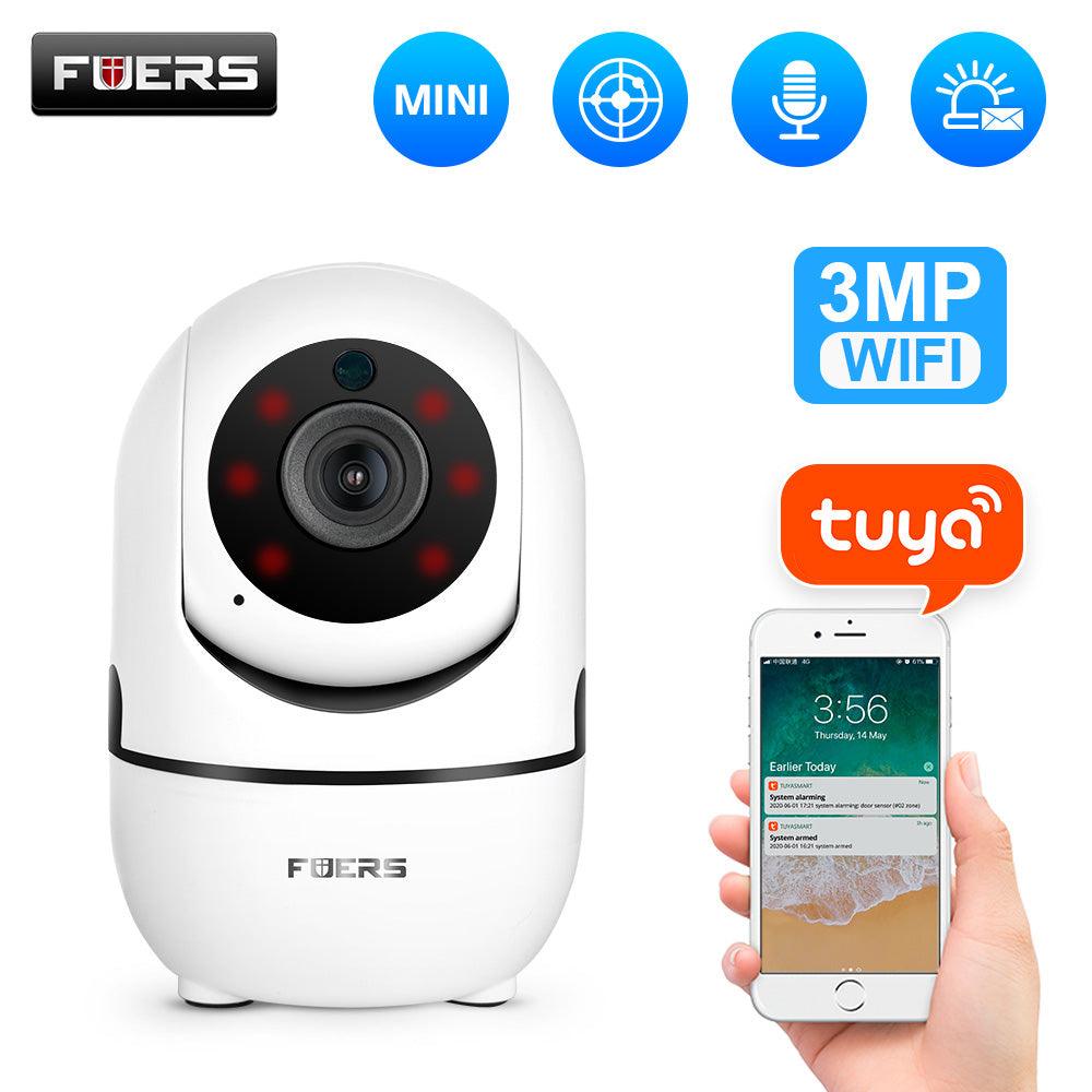 Fuers 3MP IP Camera Tuya Smart Home Indoor WiFi Wireless Surveillance Camera Automatic Tracking Home Security Baby Pet Monitor - carbinjoy