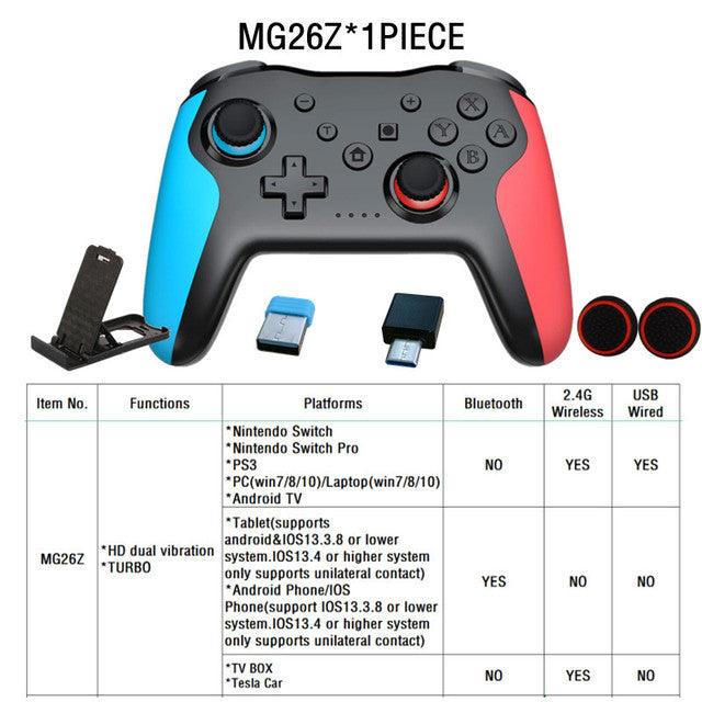 Bluetooth 2.4G Wireless Controller Switch Pro PC TV Box Smart Phone Tablet PS3 Tesla Shock Joystick Gamepad - carbinjoy