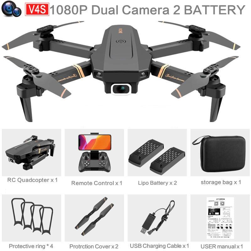 V4 WIFI FPV Drone WiFi live video FPV 4K/1080P HD Wide Angle Camera Foldable Altitude Hold Durable RC Quadcopter - carbinjoy