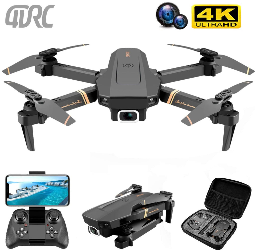 V4 WIFI FPV Drone WiFi live video FPV 4K/1080P HD Wide Angle Camera Foldable Altitude Hold Durable RC Quadcopter - carbinjoy